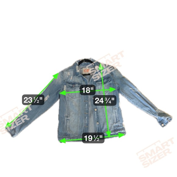 GB Gianni Bini “The Future Is Ours” Distressed Light Wash Jean Jacket, XS - Picture 7 of 7